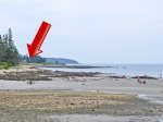 Red arrow shows the house location to Drift Inn Beach